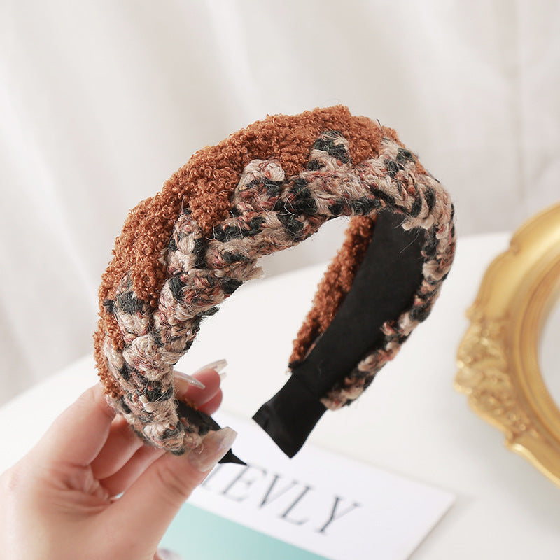 Wholesale Double Color Woolen Wide-brimmed Headband